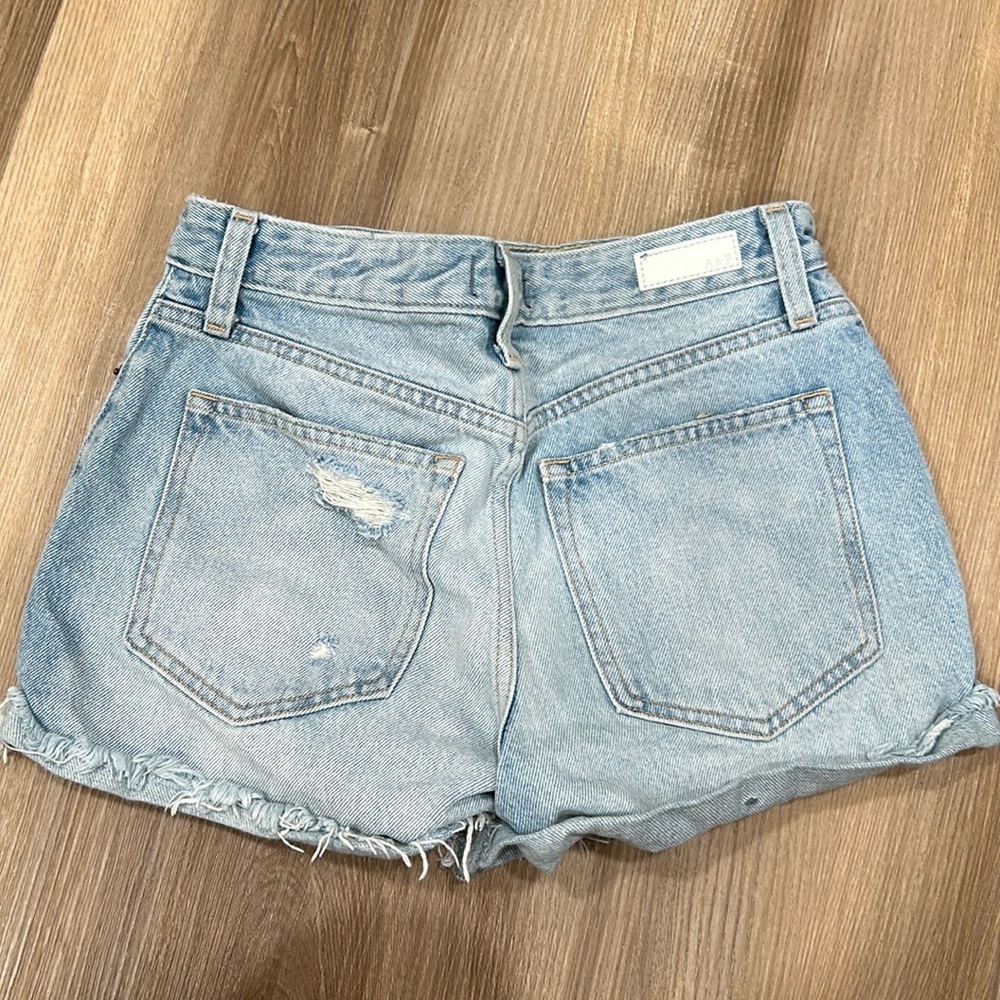 Abercrombie & Fitch Annie High Rise Denim Jean Shorts Distressed Size 26 or 2 - Picture 4 of 9